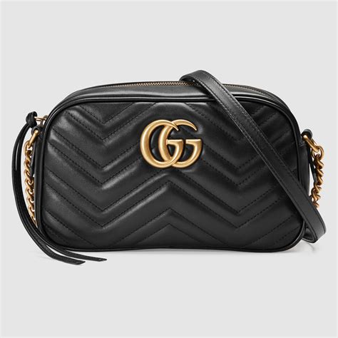 gucci authentic black leather gg marmont|Gucci Marmont bag small size.